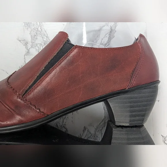 Rieker Mariah 30 Burgundy Leather Slip On Booties - EU 39 / US 8-8.5 - Picture 9 of 14